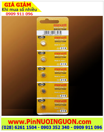 COMBO 01vỉ 5viên Pin đồng hồ Silver Oxide 1.55v Maxell SR527SW _Pin 319, Giá chỉ 95.000đ/ Vỉ 5viên
